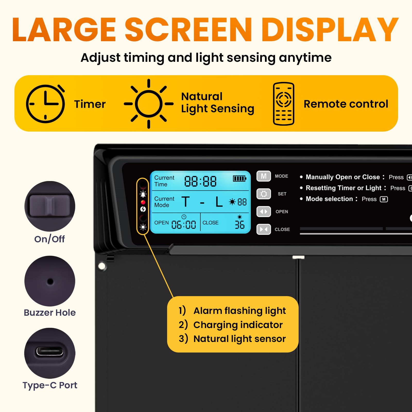 OKKÖBI XL door remote control lets you adjust settings from a distance.