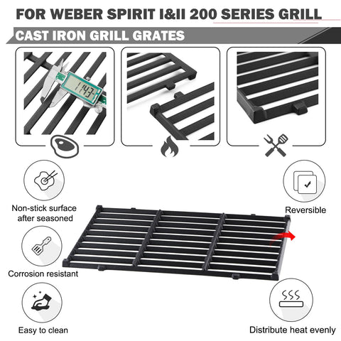 Oklagarden 17.5 x 10.2 inch grates and 15.3 inch bars fit compatible models.