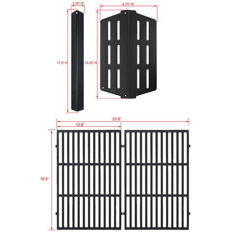 Oklagarden Genesis front view of replacement parts on grill