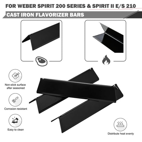 Oklagarden Spirit E210 flavorizer bars closeup highlights durable cast iron
