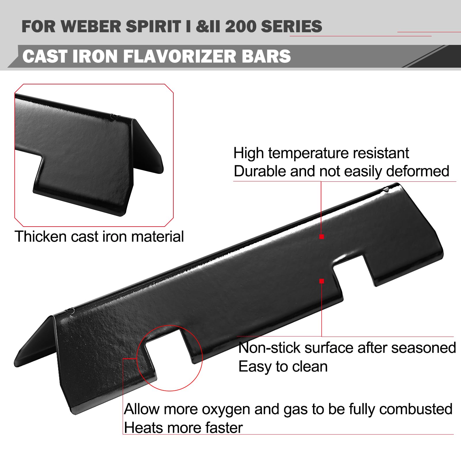 Oklagarden cast iron grate surface keeps heat steady for consistent searing.