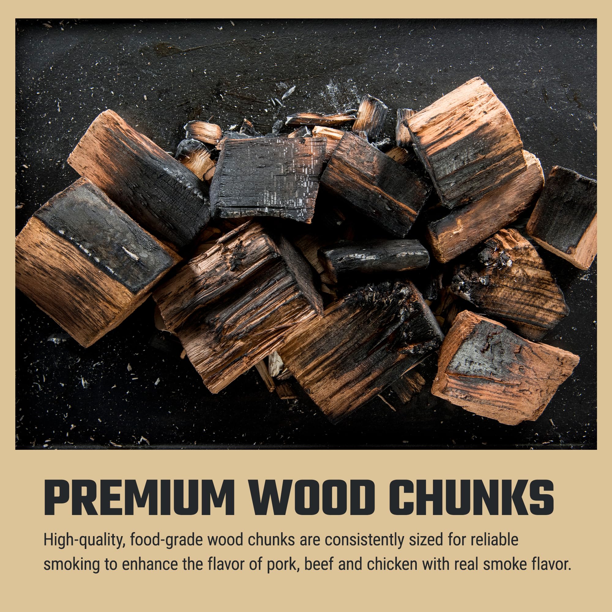 Chicken grilled with Oklahoma Joe's Apple Wood Chunks for subtle apple smoke.