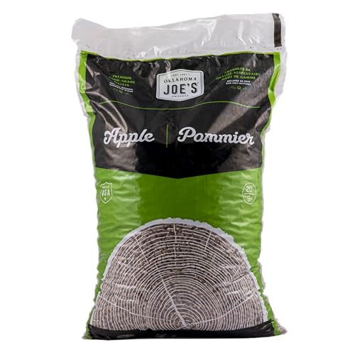 Oklahoma Joe's Apple Wood Pellets closeup highlighting aroma and natural hardwood burn.