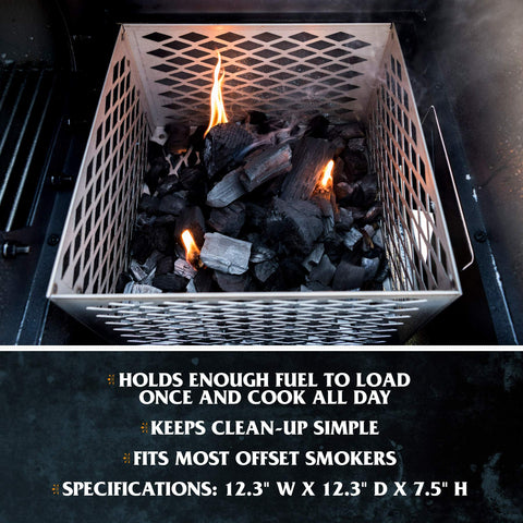 Oklahoma Joe's basket promotes easy cleanup after smoke sessions.