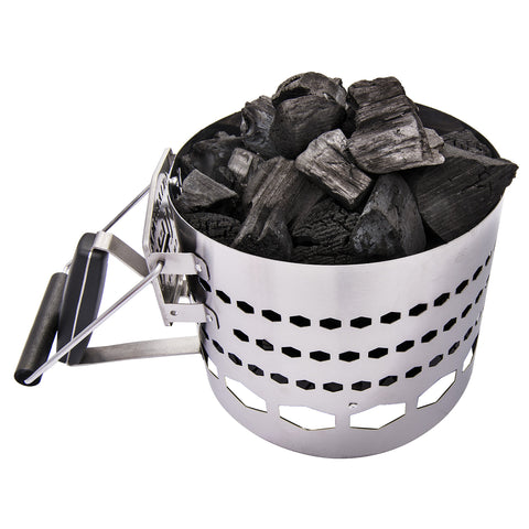 Oklahoma Joe's Halftime XL charcoal starter front view shows quick ignition potential