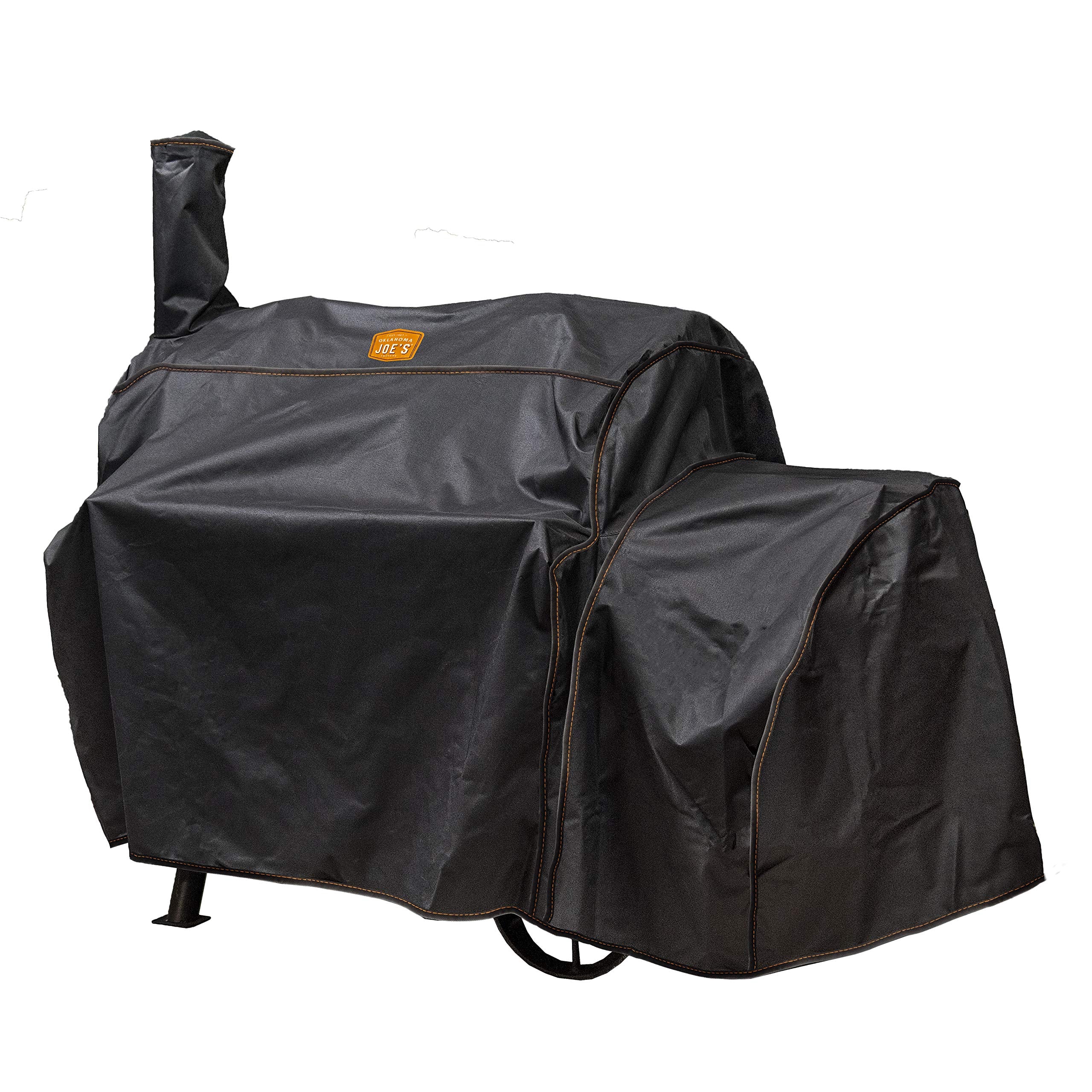 Oklahoma Joe's Highland Offset Smoker Cover front view protects the grill from rain and sun.