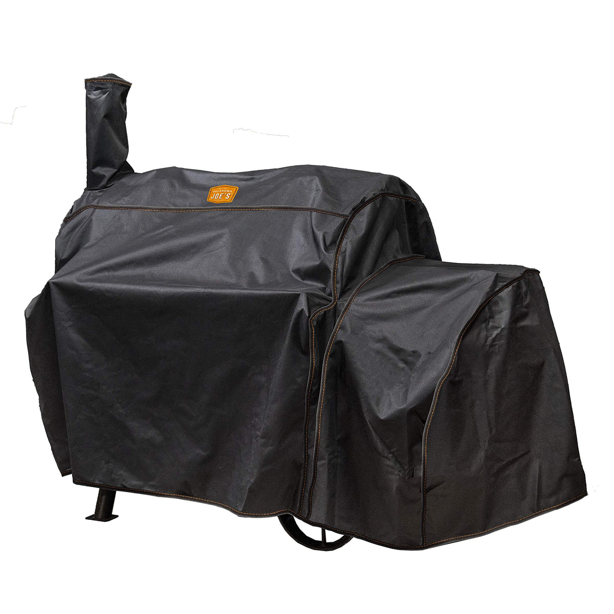 Oklahoma Joe's Highland Offset Smoker Cover front view protects the grill from rain and sun.