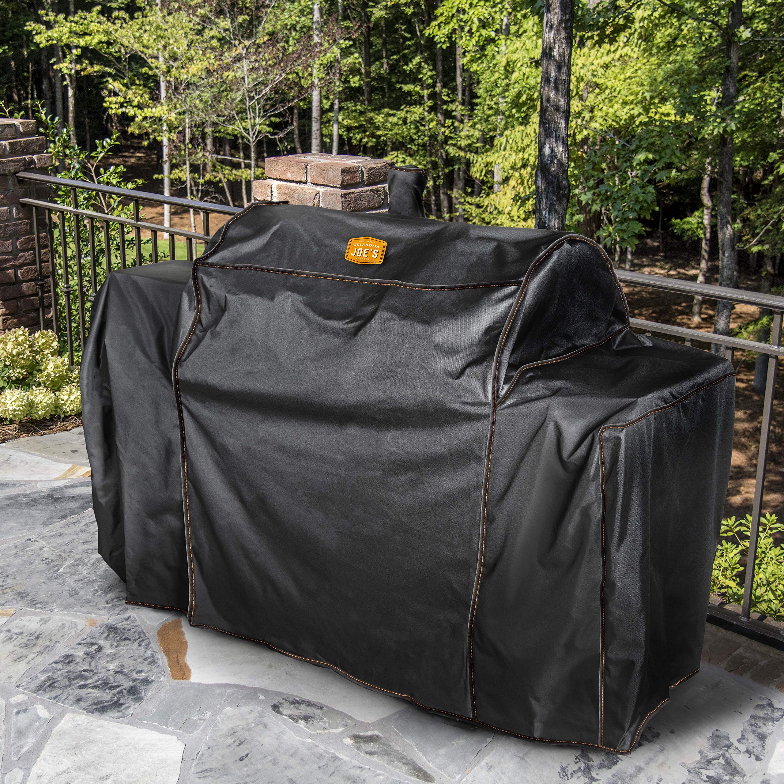 Oklahoma Joe's Longhorn cover in rugged polyester for durability.