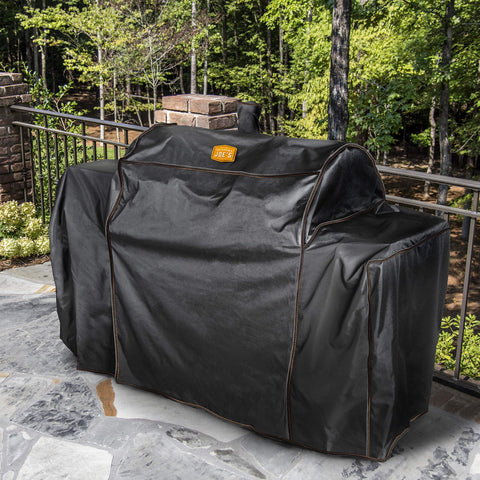 Oklahoma Joe's Longhorn cover in rugged polyester for durability.