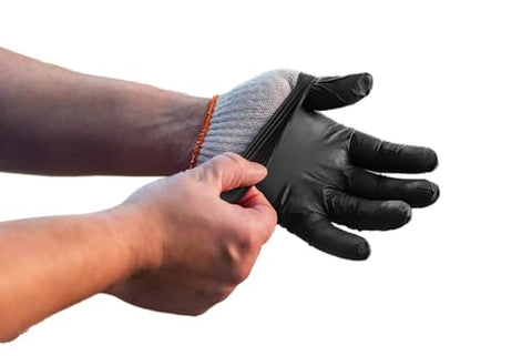 Oklahoma Joe's nitrile gloves are powder-free and latex-free.