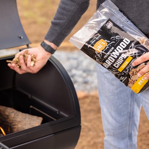 Oklahoma Joe's pecan chips in a smoker box for clean, even smoke