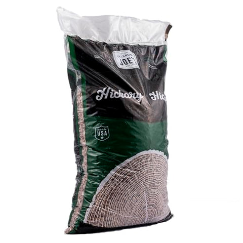 Oklahoma Joe's bag in a pellet bucket highlights freshness and storage.