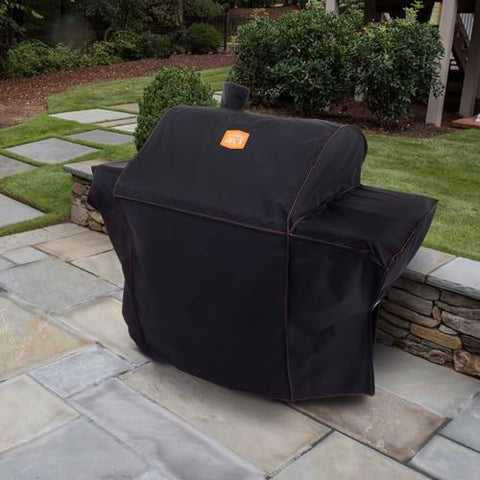 Oklahoma Joe's Tahoma cover on a grill keeps debris away.