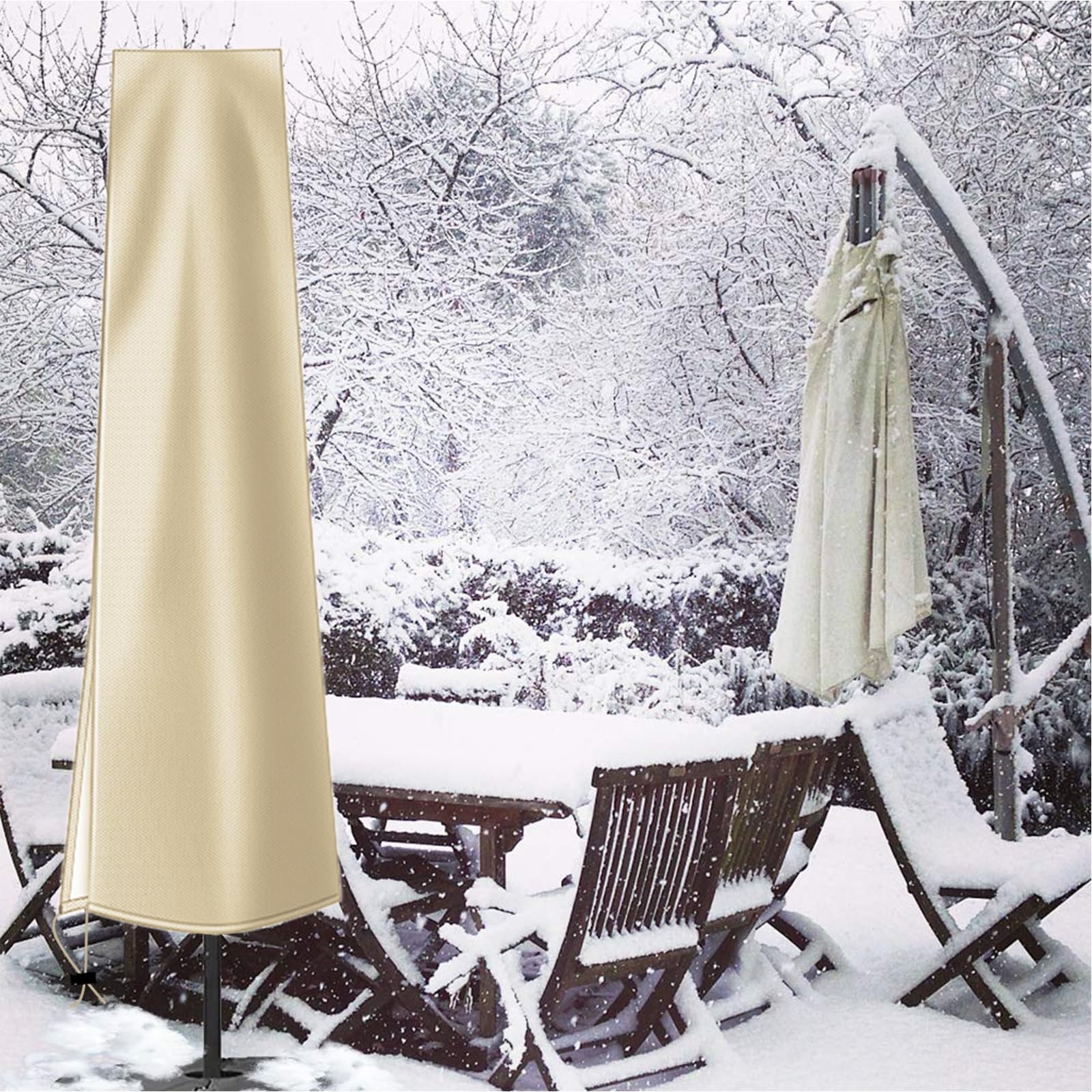OKPOW umbrella cover protects from dust, fading in outdoor use.