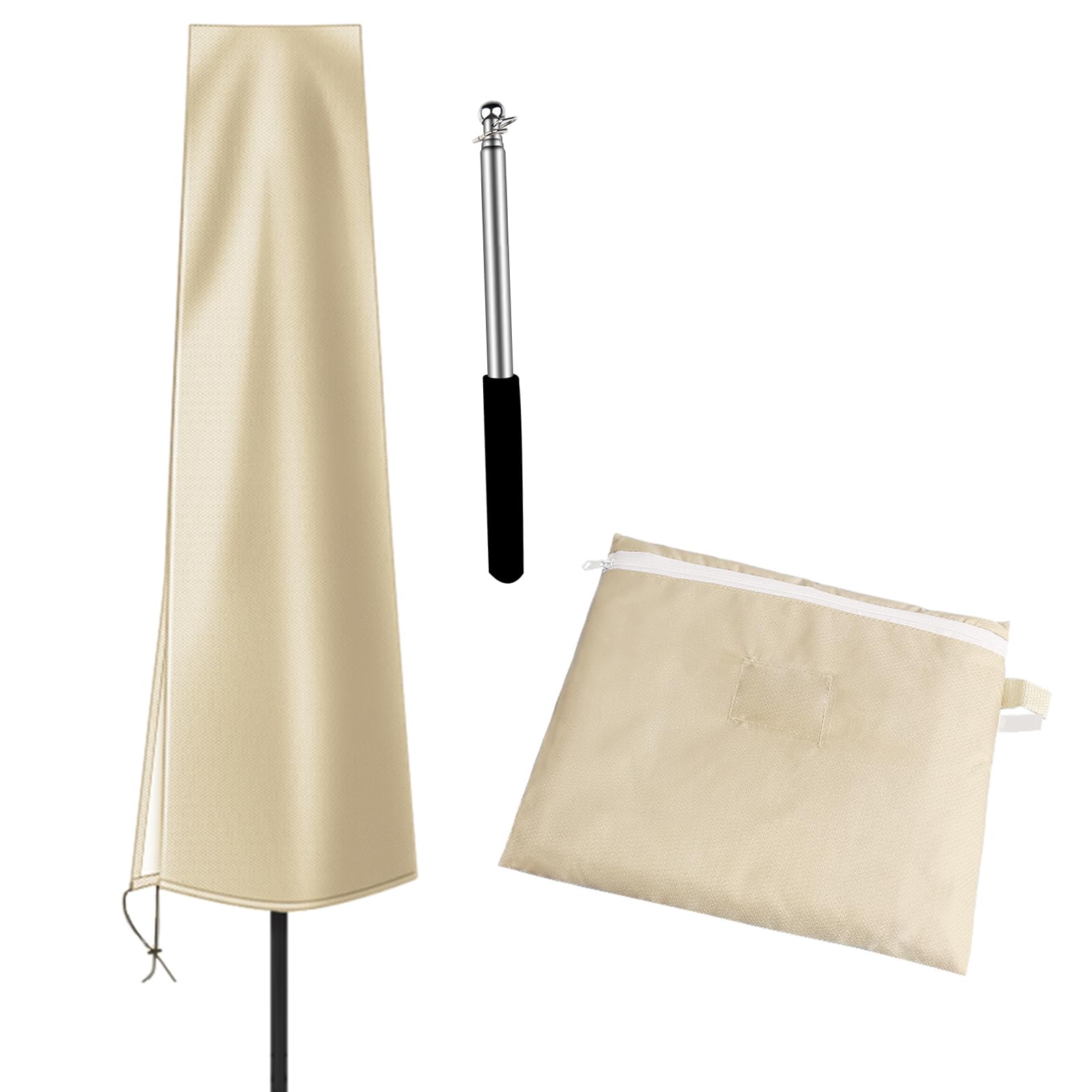 OKPOW umbrella cover in khaki demonstrates durable outdoor protection