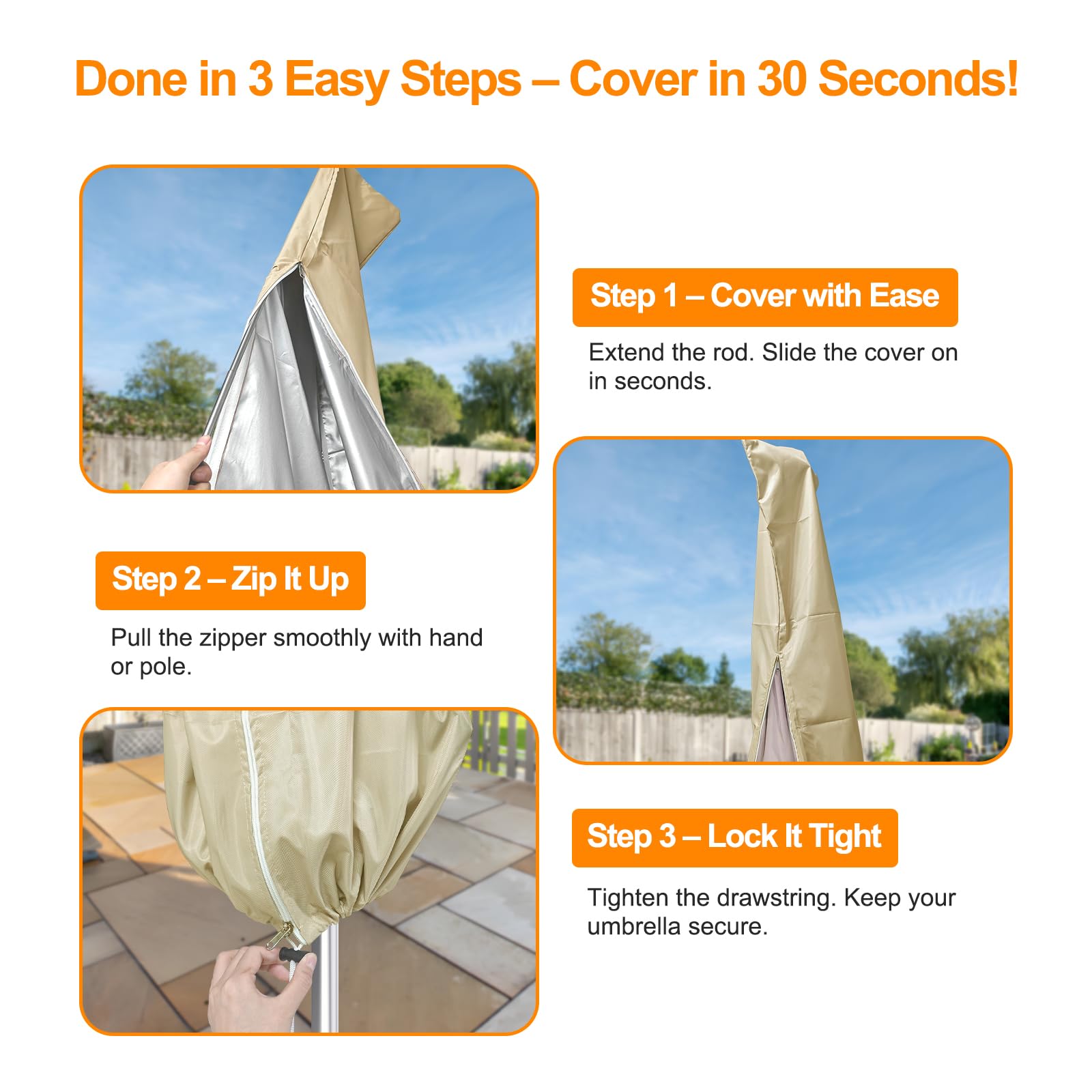 OKPOW umbrella cover UV-resistant material helps prevent color fading
