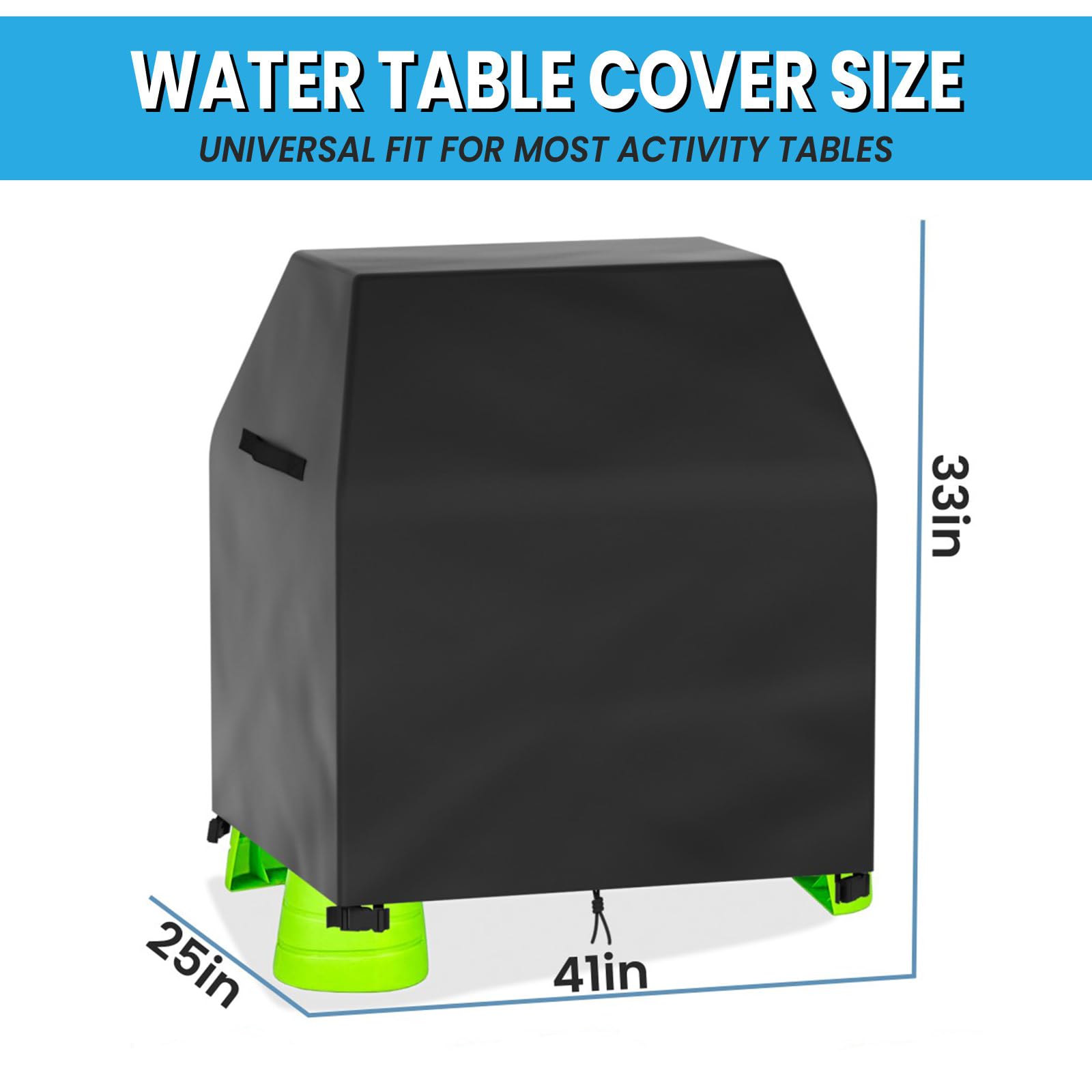 OKPOW water table cover features adjustable drawstring for a snug windproof fit.