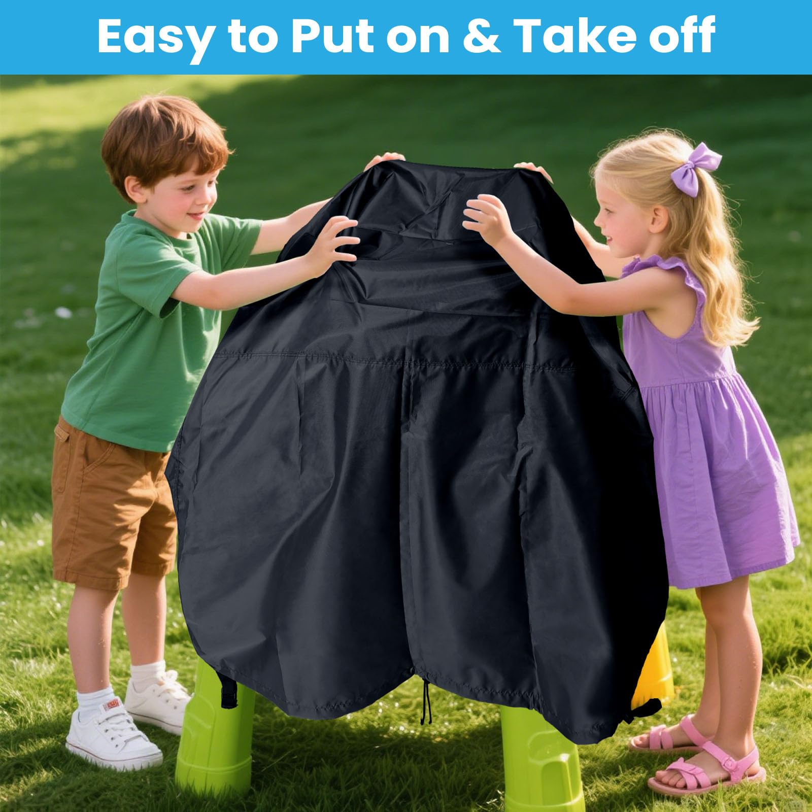 OKPOW durable, weather-ready material helps protect outdoor toys year after year.