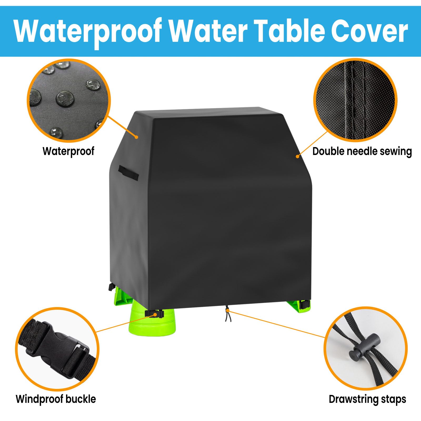 OKPOW 420D Oxford fabric provides waterproof, UV-resistant protection for outdoor use.