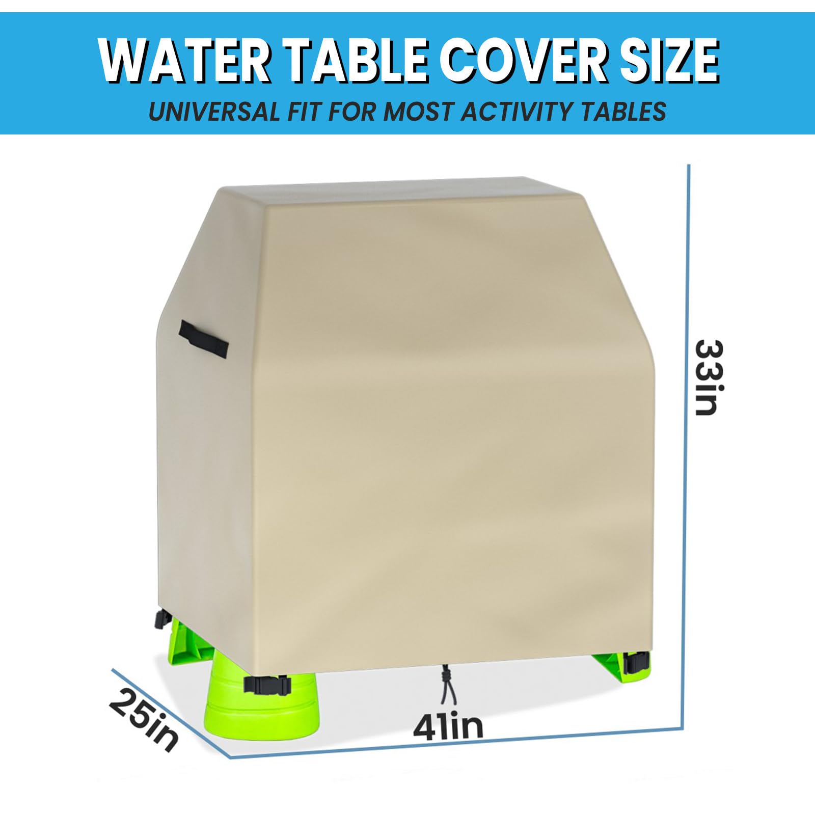 OKPOW cover provides UV protection to outdoor water tables.