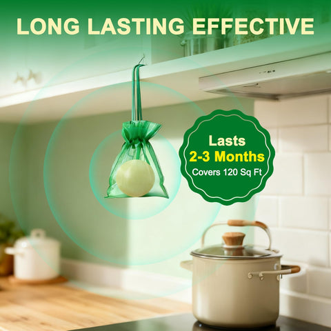 OKSUNIZW pest deterrent covers up to 145 sq ft per ball.