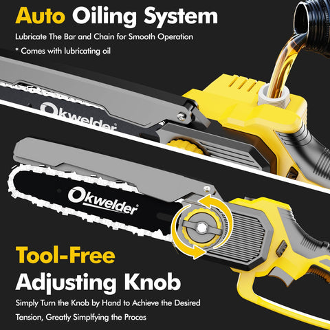 0-180-degree rotation enables multi-angle pruning from ground level.