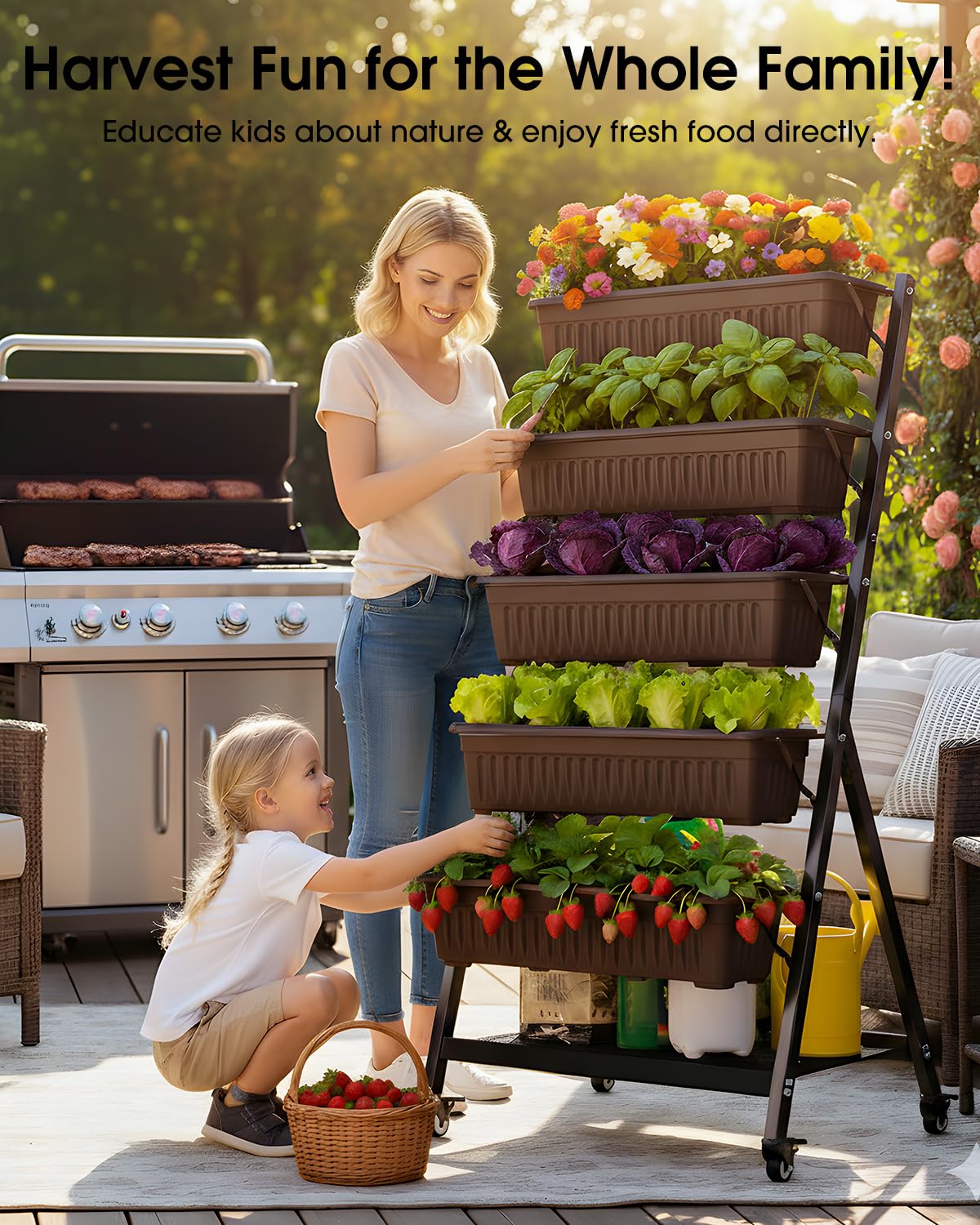 Olaiti five hanging hooks organize trowels and fertilizers for quick access.