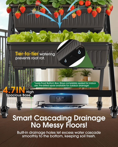 Olaiti smart cascading drainage prevents water pooling and root rot.