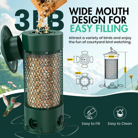 Olaiti weather-resistant feeder close-up highlights rust-resistant coating.