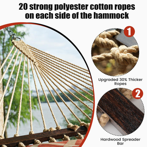 OLALACOZY outdoor hammock for patio and garden lounging with ample space.