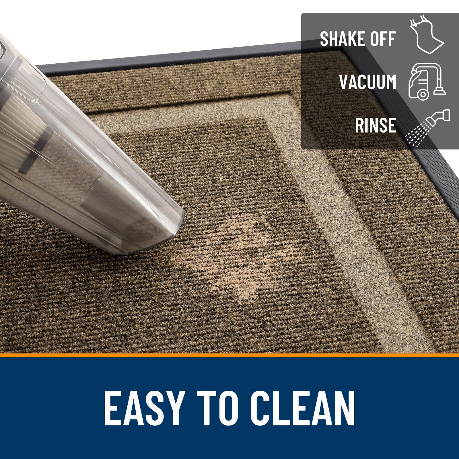 OLANLY 36x24 brown mat provides broad coverage for busy entryways.