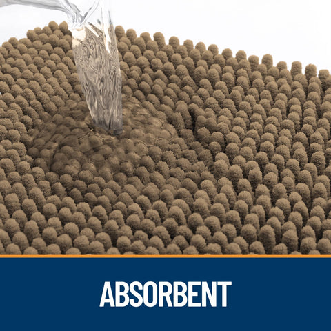 OLANLY moisture-absorbent mat traps dirt before it enters living spaces.