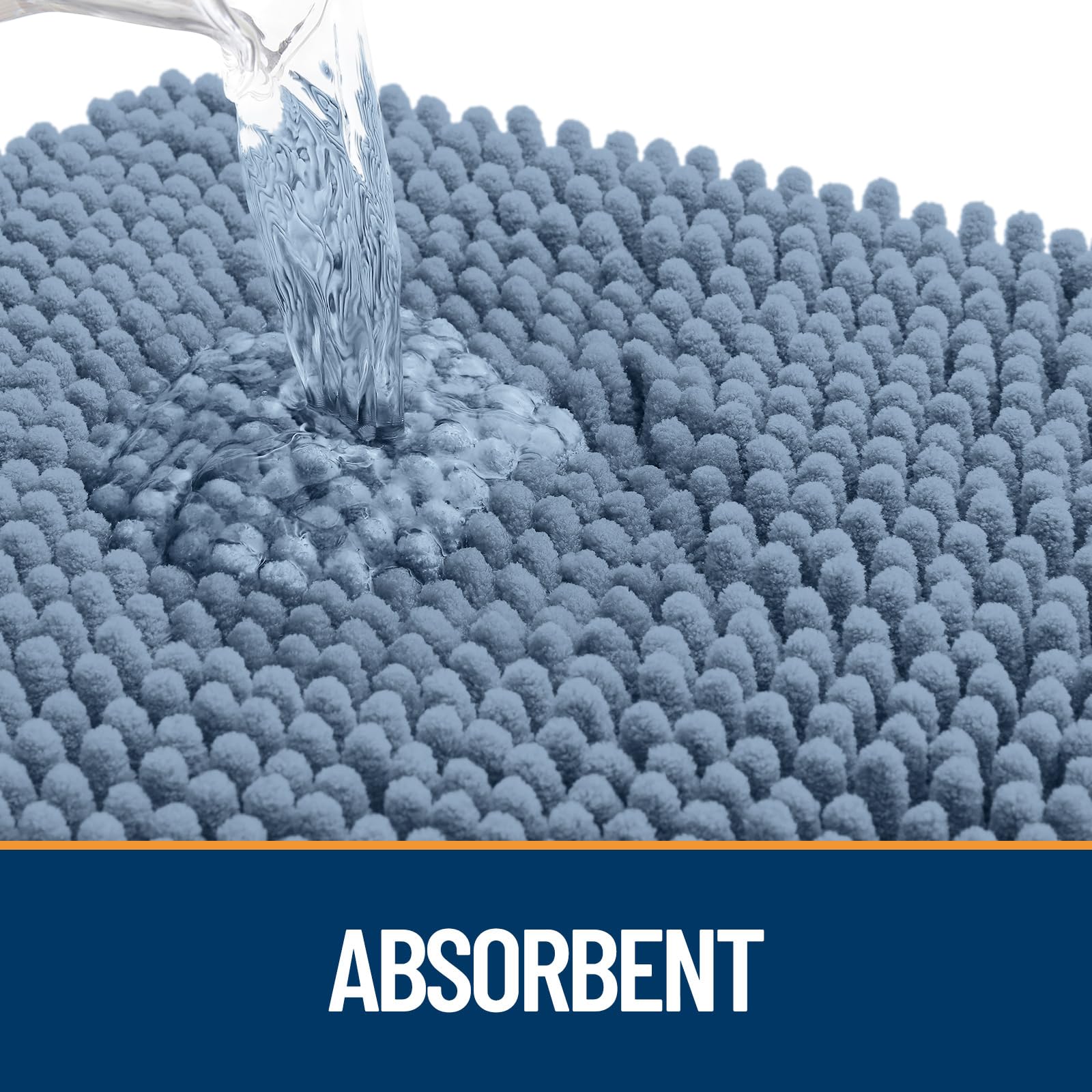 OLANLY mat rapidly absorbs moisture and dirt at the entryway.