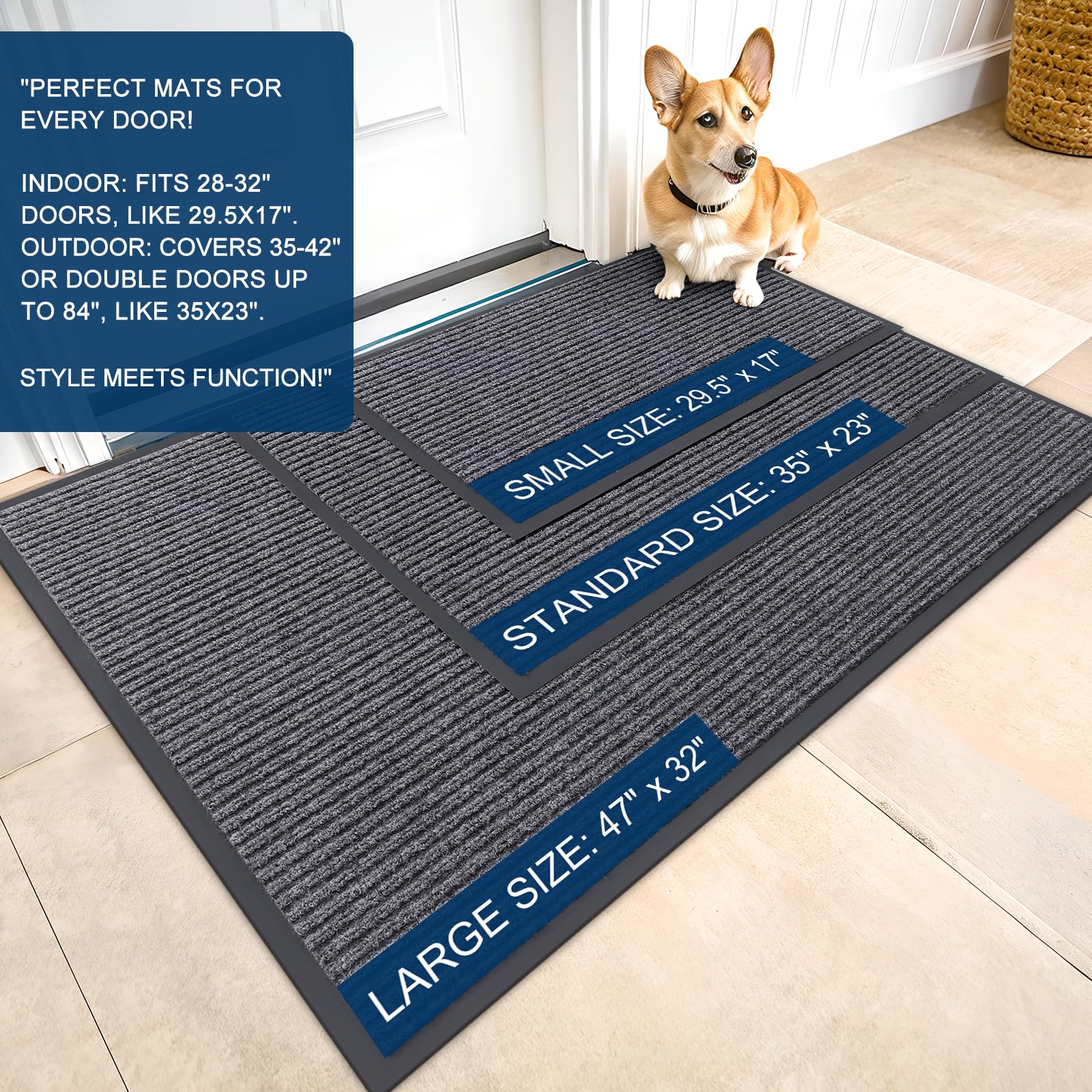 OLANLY absorbent entry mat showing moisture control and dirt pickup.