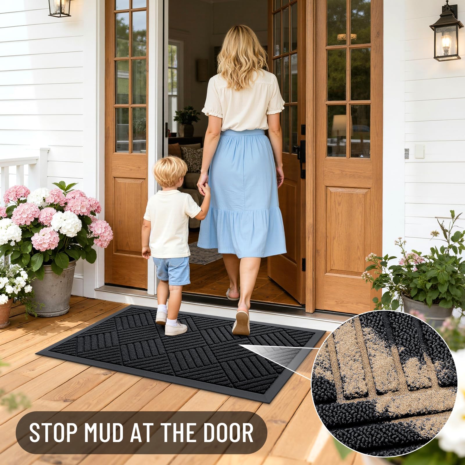 OLANLY all-weather mat suitable for indoor and outdoor use