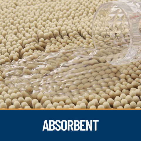 OLANLY anti-slip rubber-backed mat prevents shifting on dry floors.