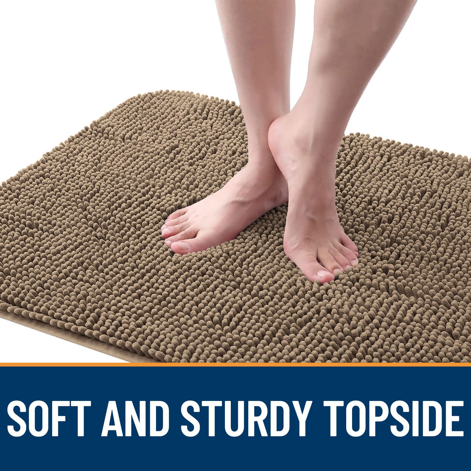 OLANLY anti-slip rubber base prevents shifting on smooth floors.