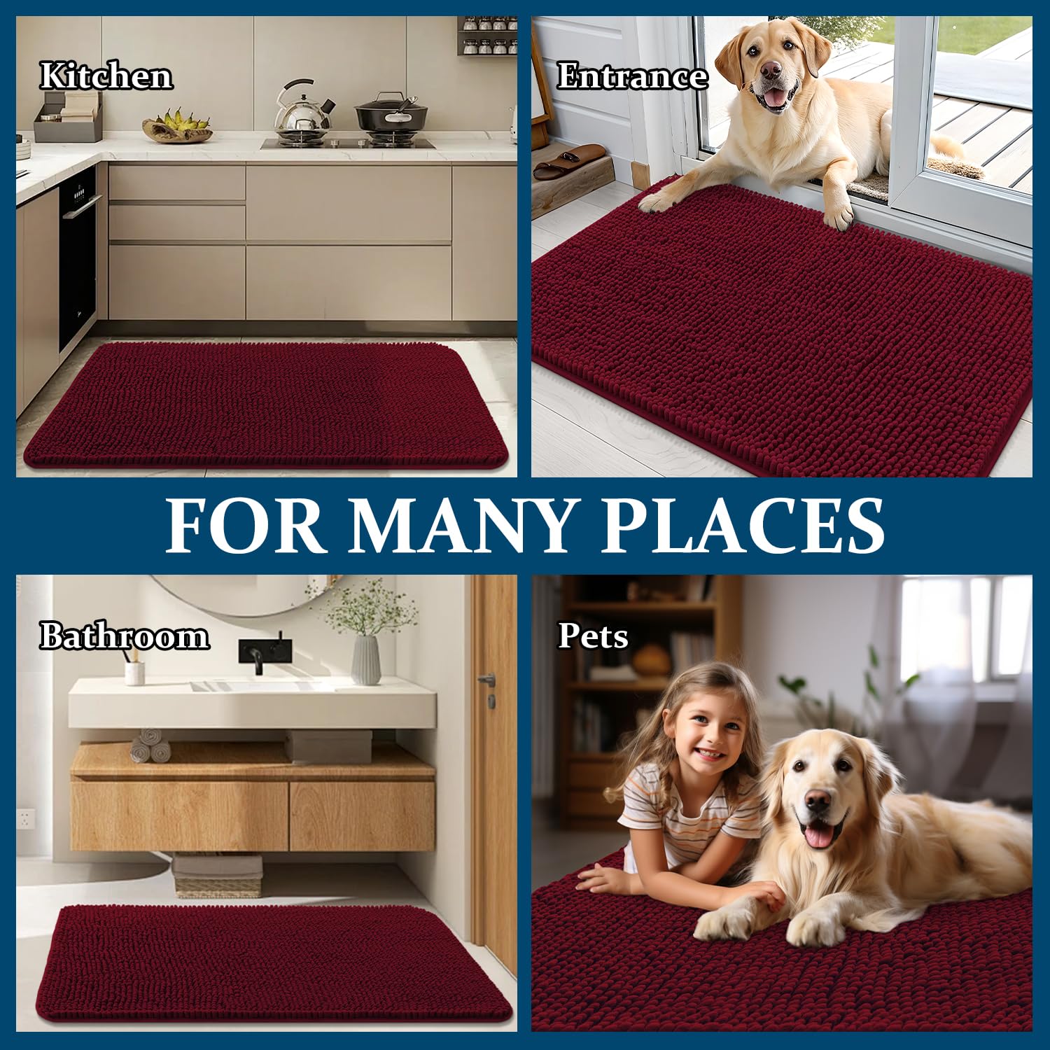 OLANLY burgundy color adds warmth to entryways