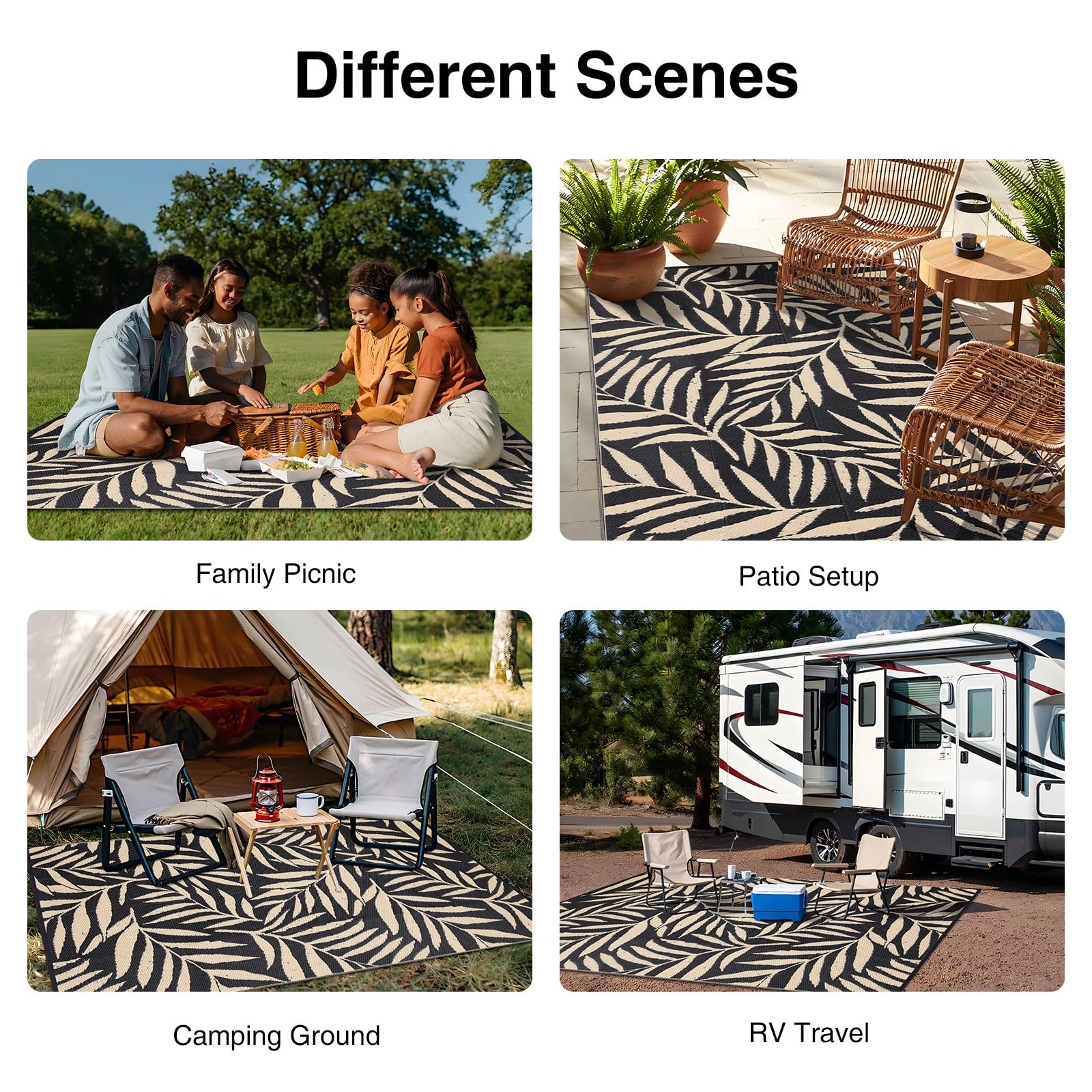 OLANLY camping-ready rug offers water resistance for picnics and tents