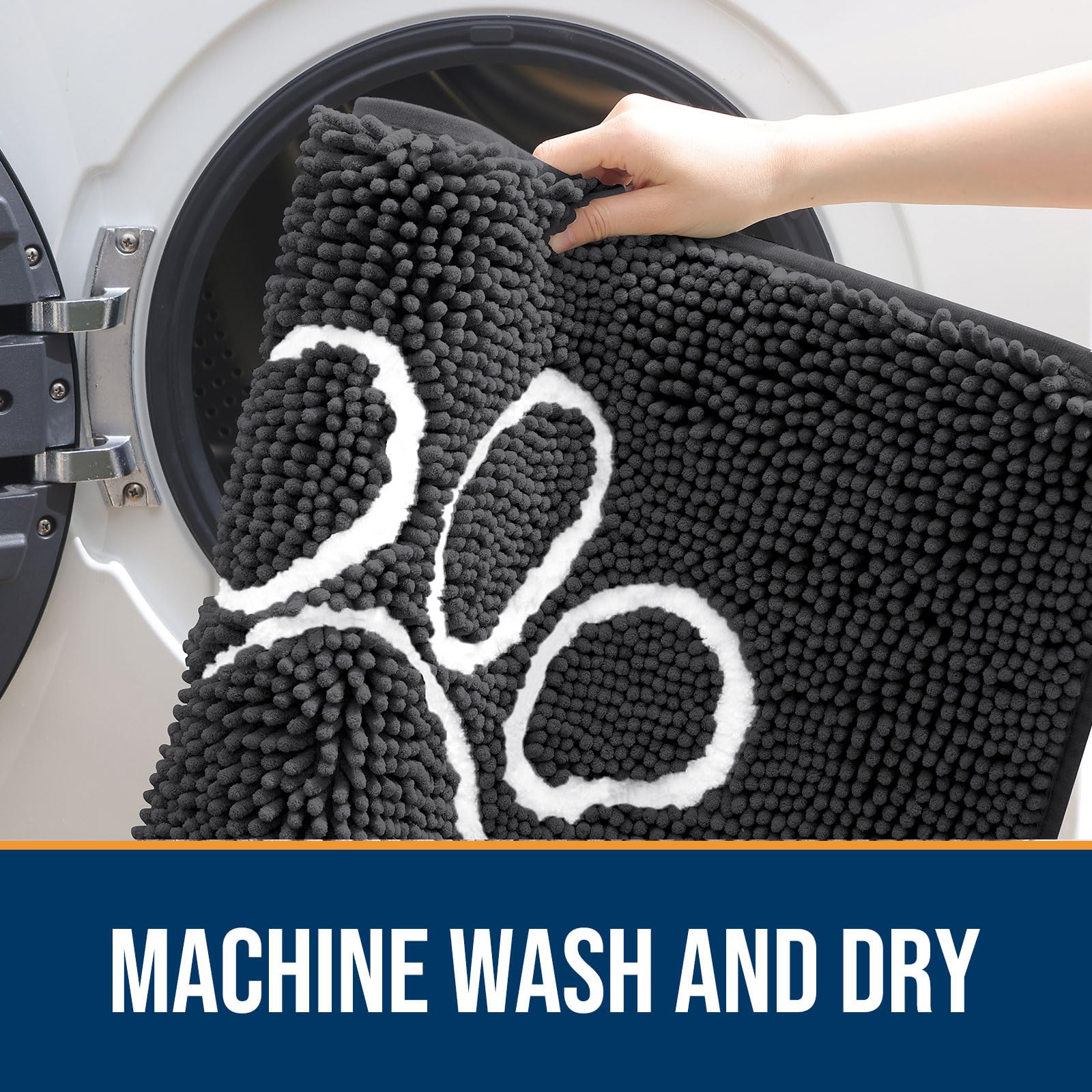 OLANLY chenille mat is easy to care for and washable.
