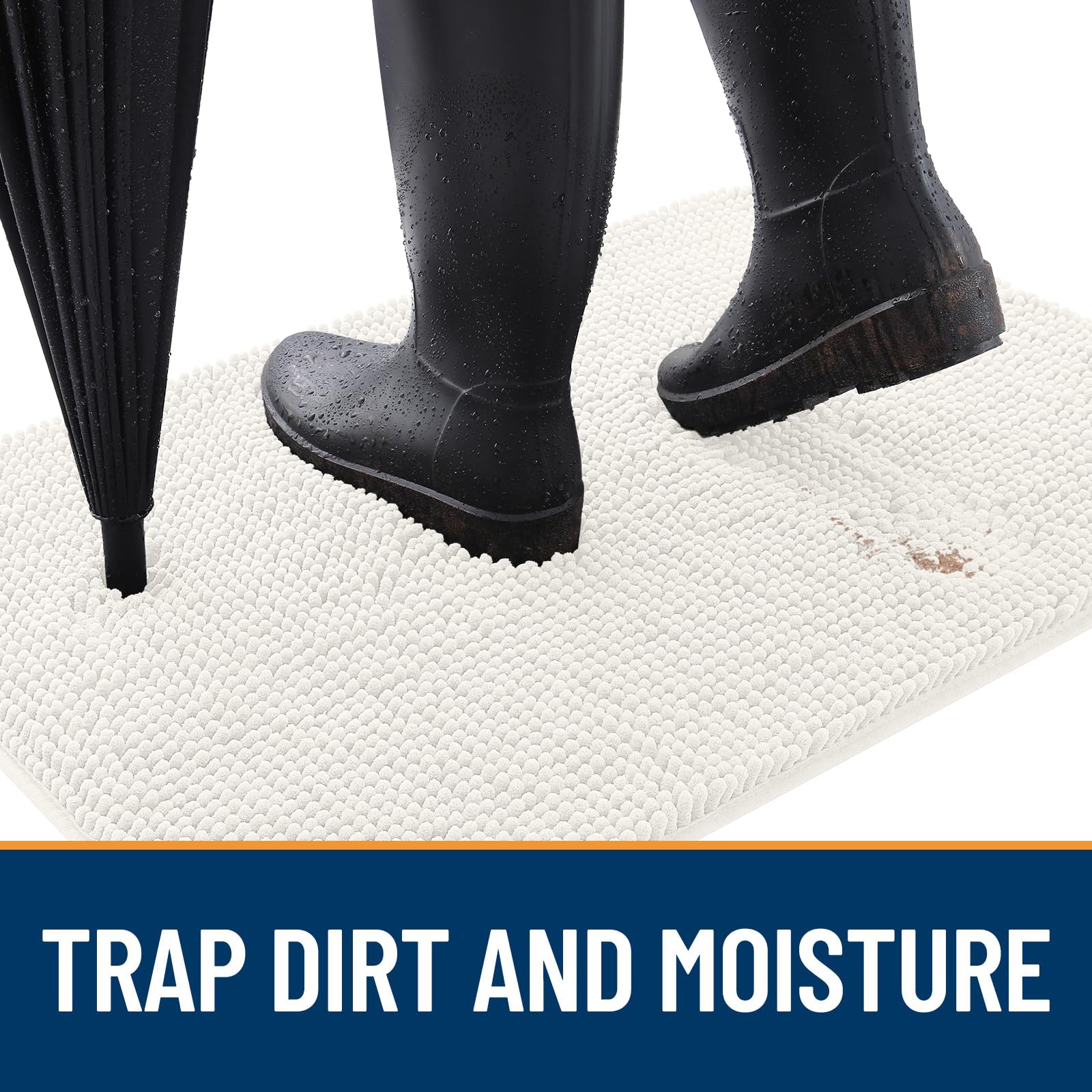 OLANLY chenille dog mat offers soft plush comfort for cold floors.