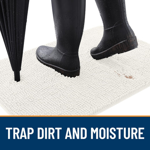 OLANLY chenille dog mat offers soft plush comfort for cold floors.