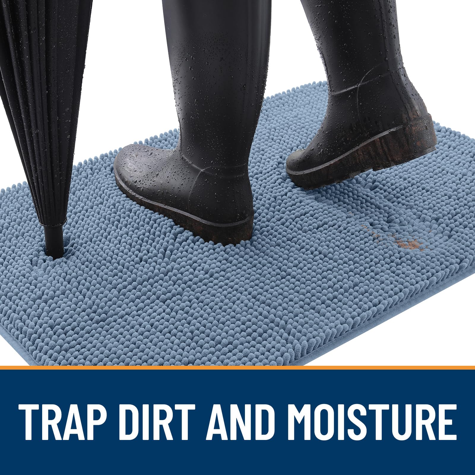 OLANLY chenille dog mat absorbs moisture and dirt for a cleaner entry