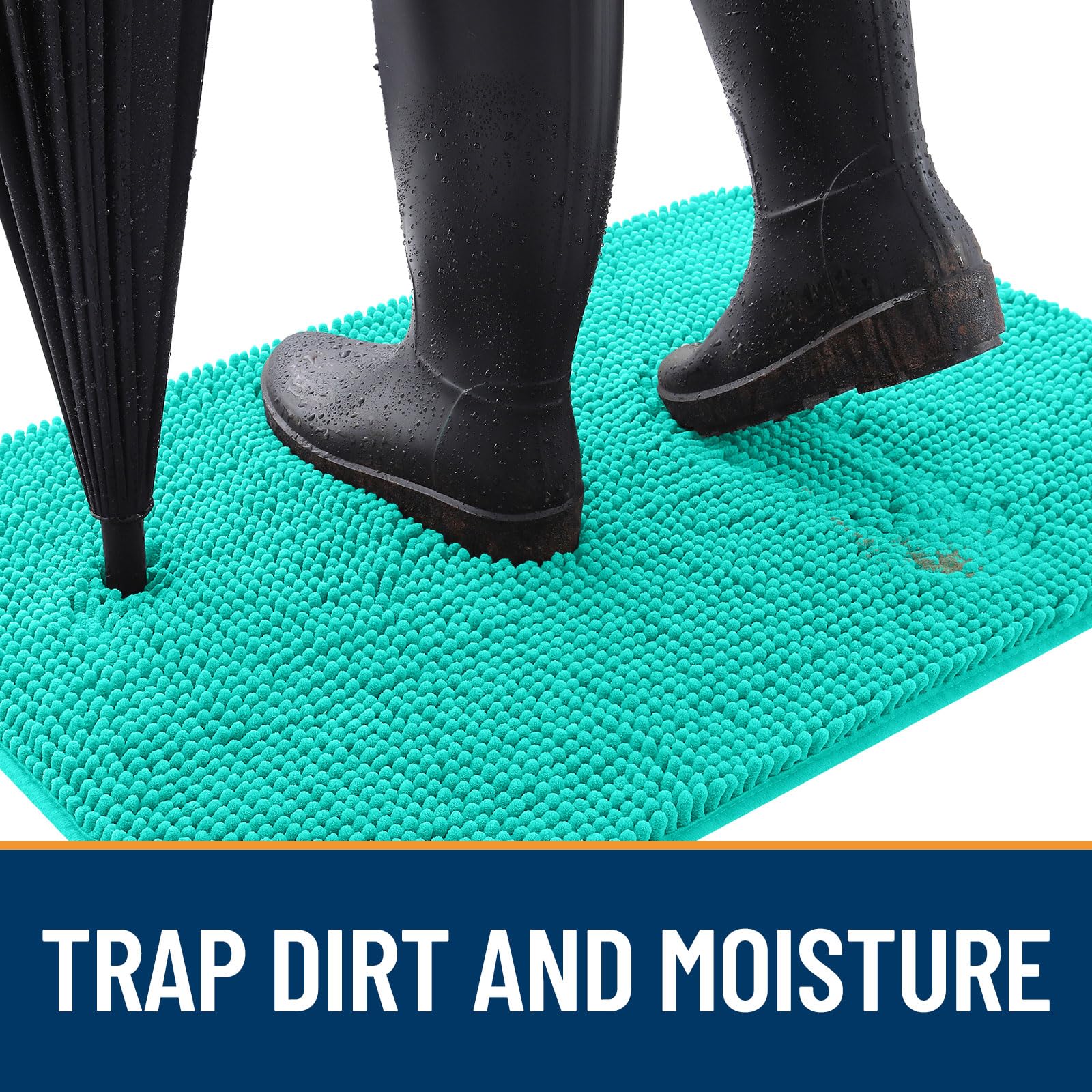 OLANLY chenille dog mat offers soft pile and cozy underfoot feel.