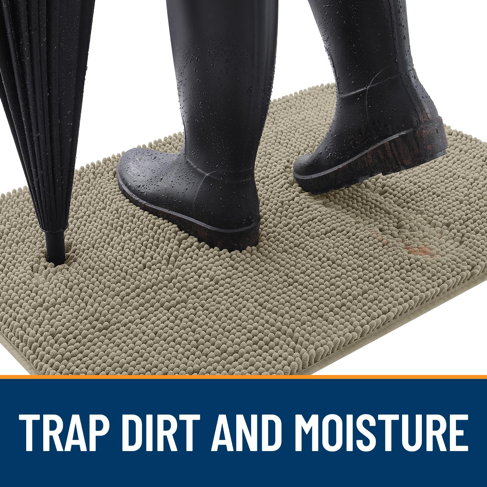 OLANLY chenille doormat absorbing moisture and dirt
