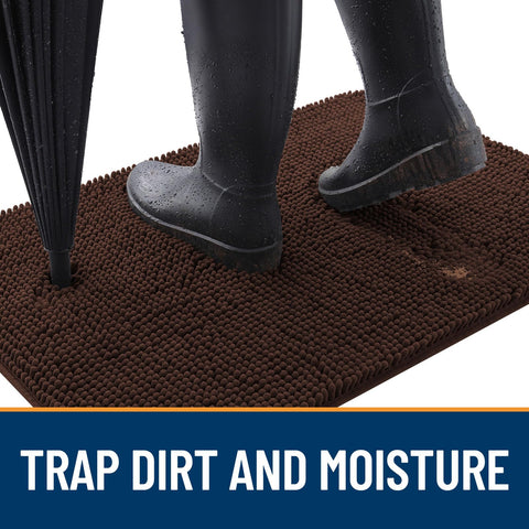 OLANLY chenille texture provides luxurious softness underfoot.