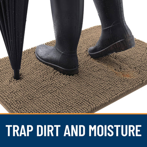 OLANLY chenille soft-pile mat offers plush comfort for feet and paws.