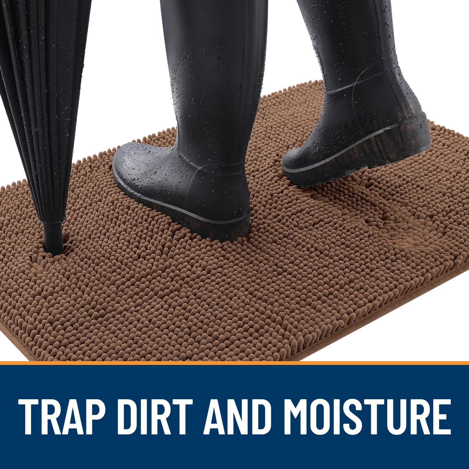 OLANLY chenille soft-pile mat provides luxurious warmth under feet.