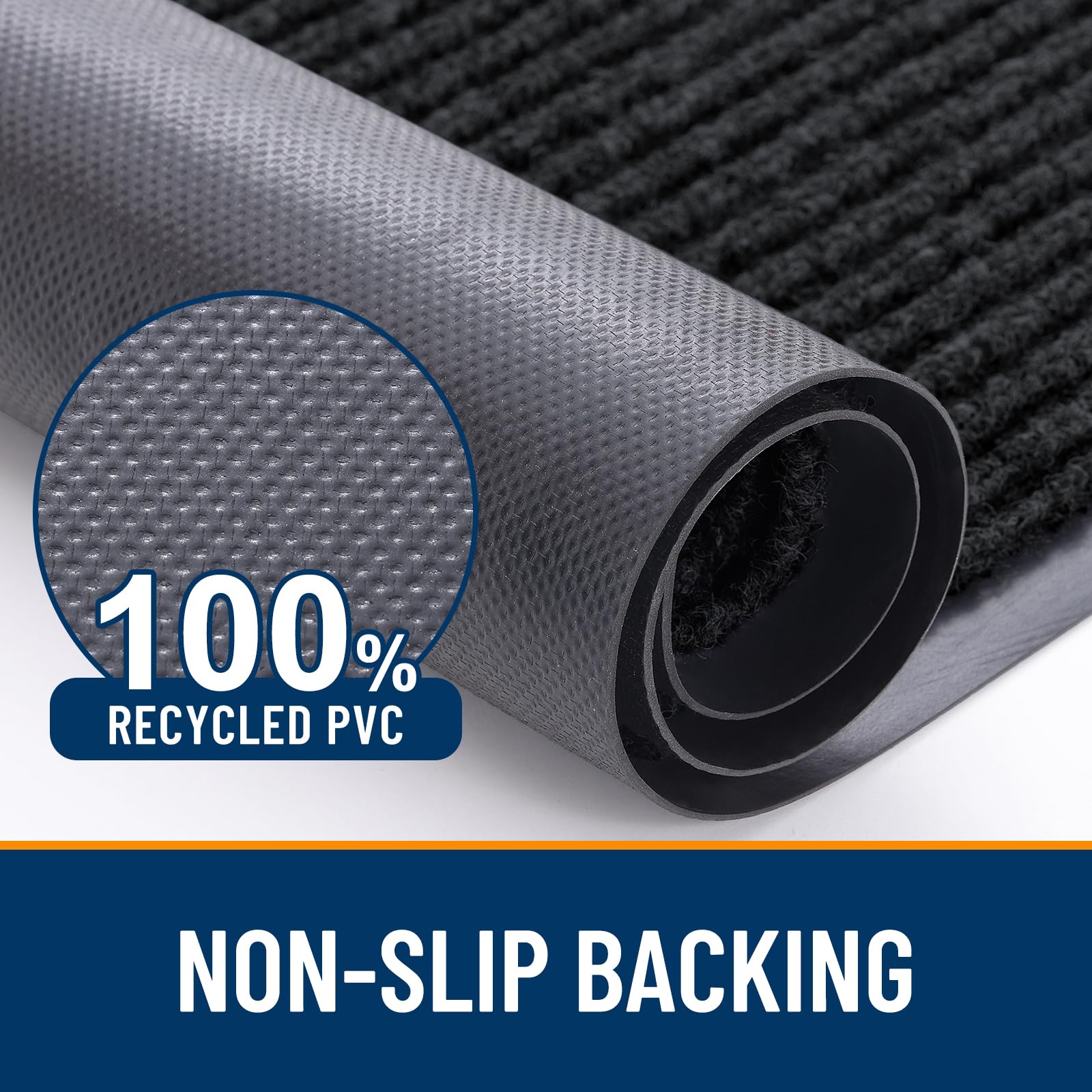 OLANLY dirt-trapping entrance mat absorbs moisture to protect floors.
