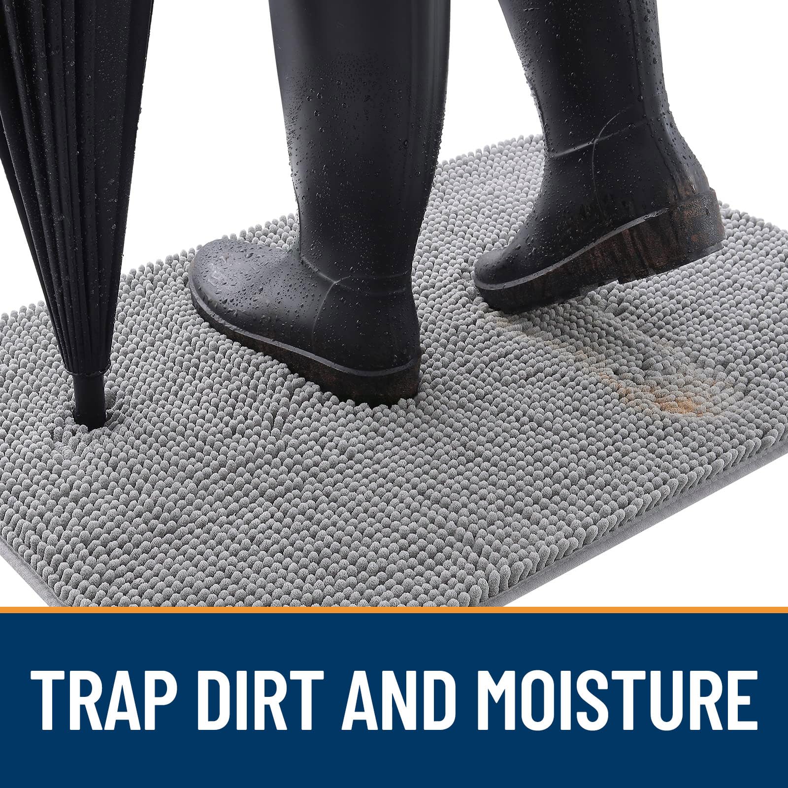 OLANLY dog door mat absorbs moisture, helping muddy paws stay at entry.